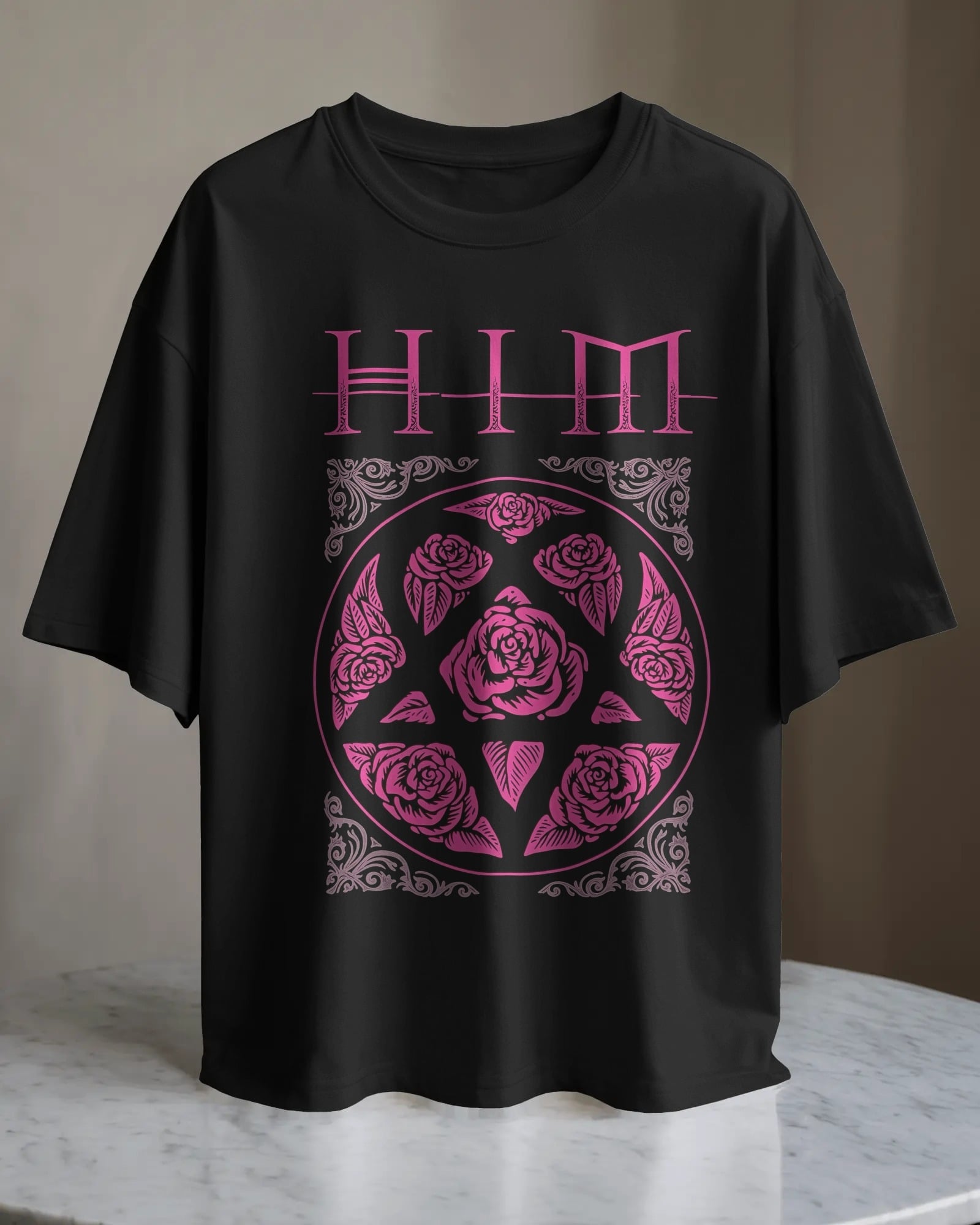 POLO OVERSIZE BANDA DE ROCK GOTICO HIM 012 - 1