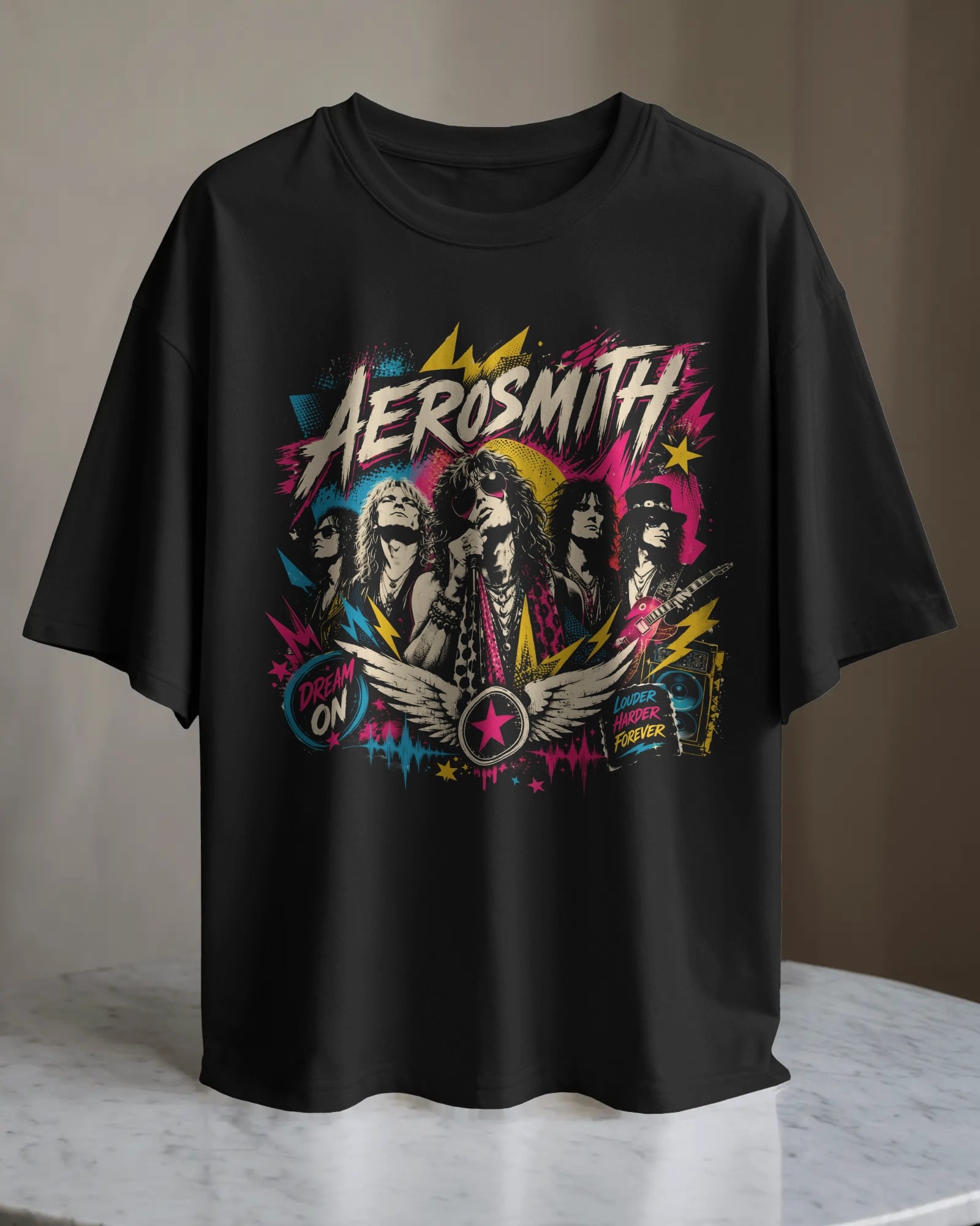 POLO OVERSIZE BANDA DE ROCK AEROSMITH 012 - 1