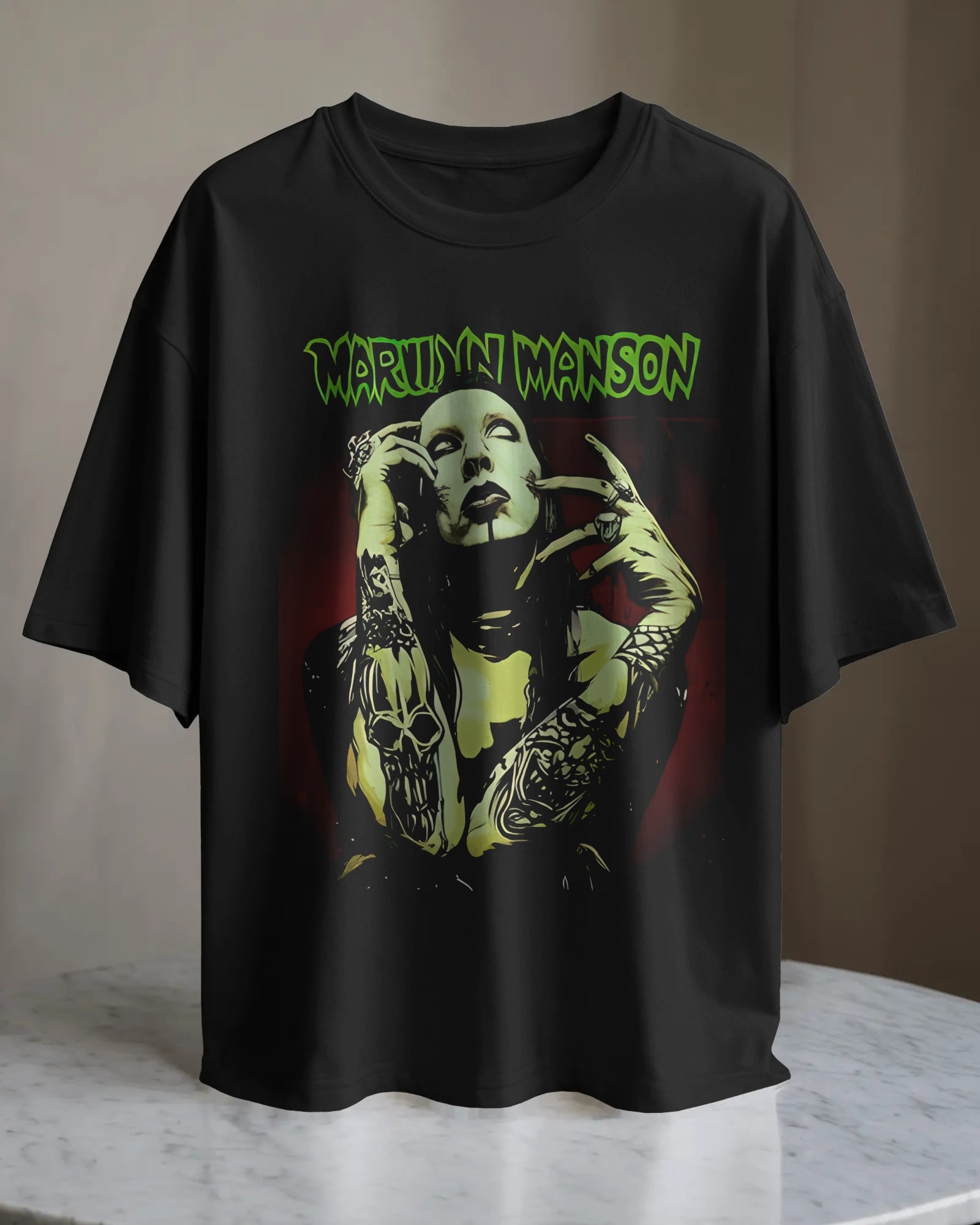 POLO OVERSIZE CANTANTE MARILYN MANSON 011 - 1