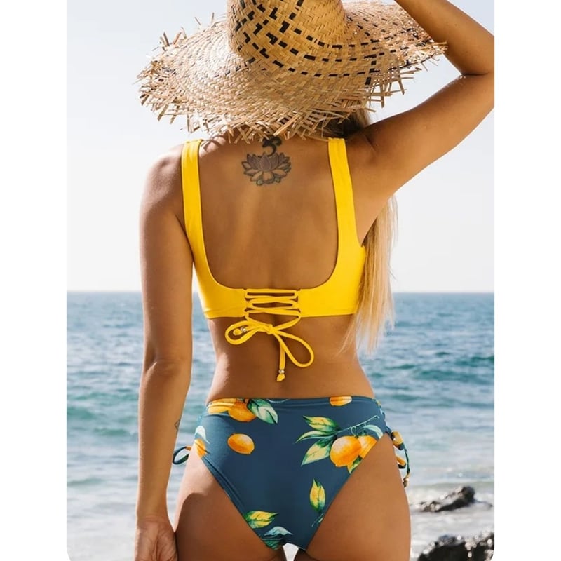 BIKINI LICRA MUJER MULTICOLOR KIARA LEMONS COPA FORRO INTERNO - 2