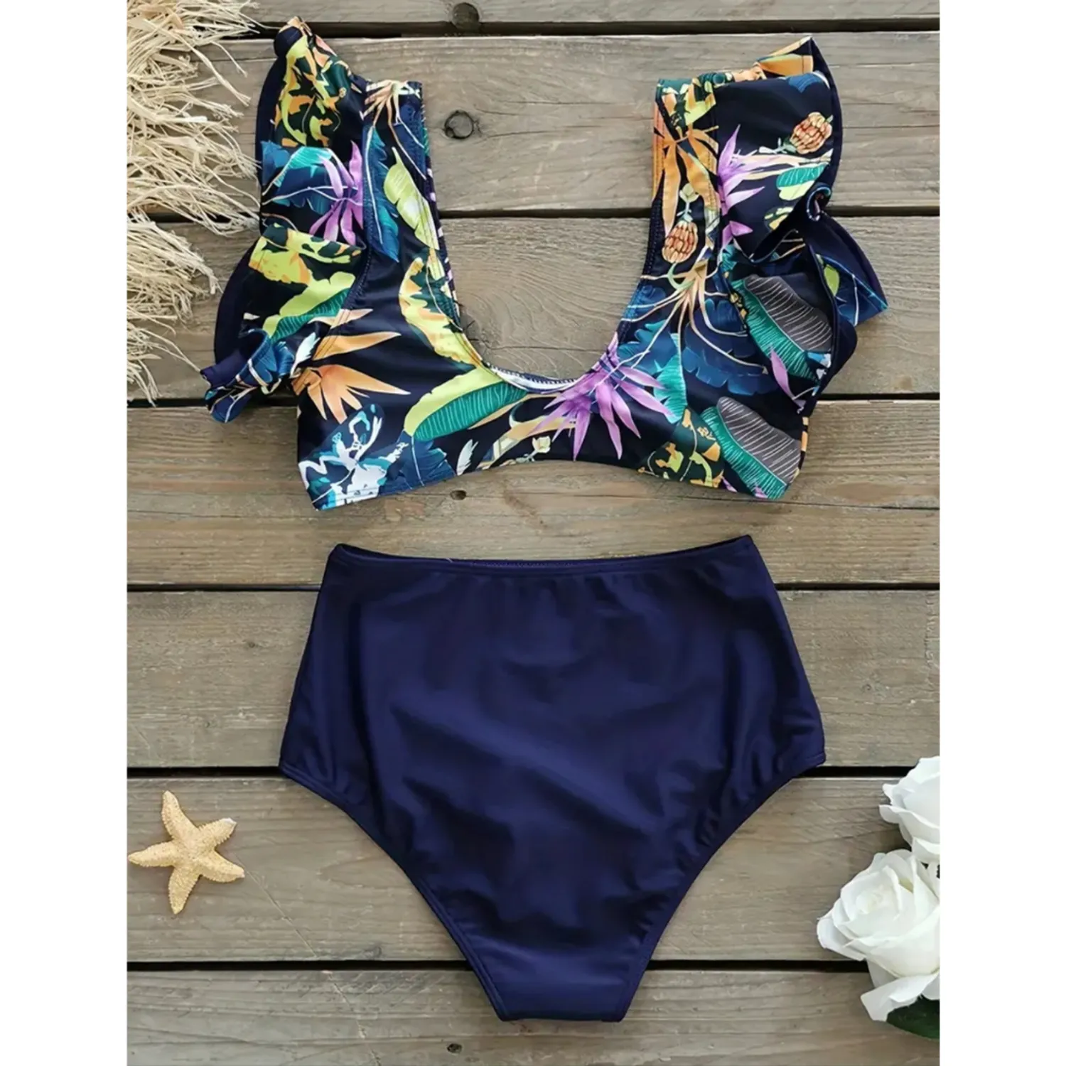 PUERTO MELÓN | BIKINI TIRO ALTO COLOR AZUL CON COPA Y FORRO INTERNO - 2