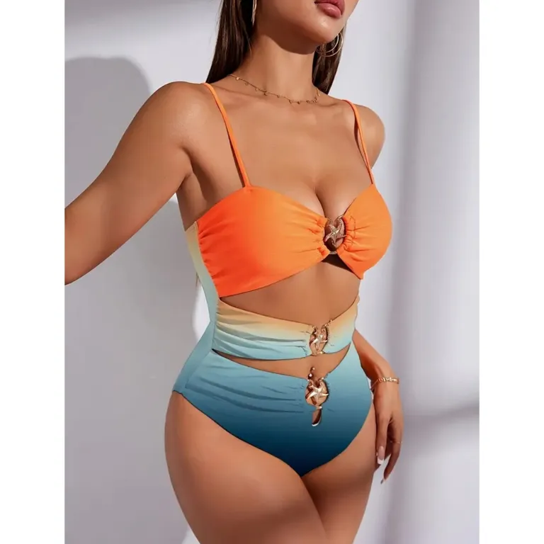 PUERTO MELÓN | TRAJE DE BAÑO ENTERIZO MULTICOLOR CON COPA Y FORRO INTERNO - 1