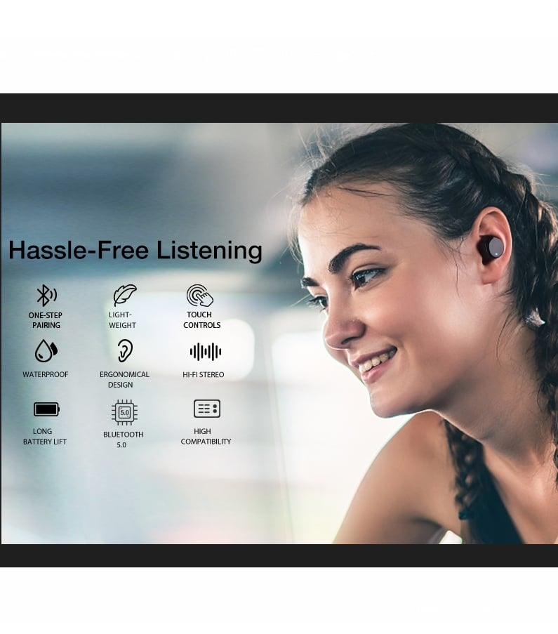 AUDÍFONOS TOZO TRUE WIRELESS T12 BLUETOOTH IPX8 NEGRO - 4