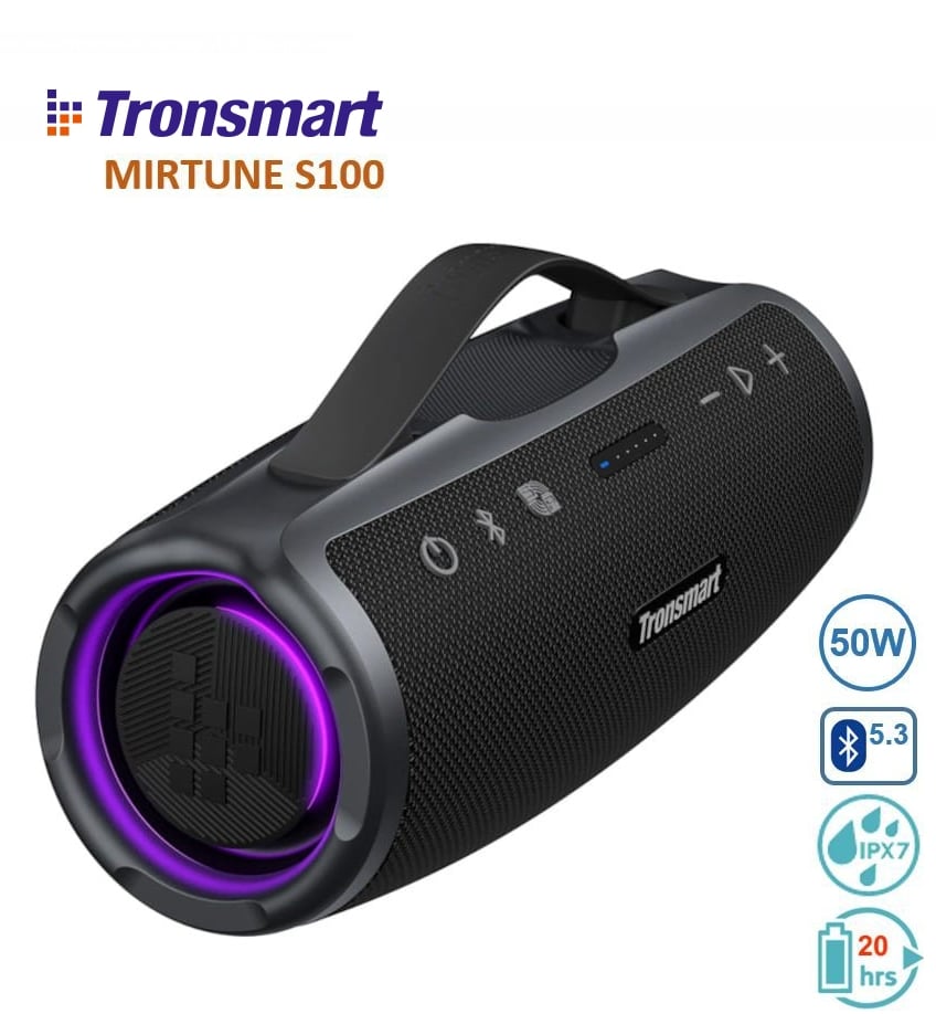 PARLANTE BLUETOOTH TRONSMART MIRTUNE S100 50 W IPX7 NEGRO - 1