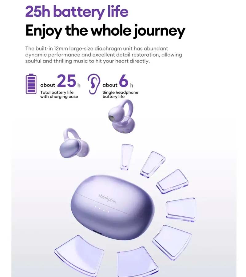 AUDIFONO LENOVO OWS EARBUDS LK6 25HRS TACTIL - ROSADO - 4