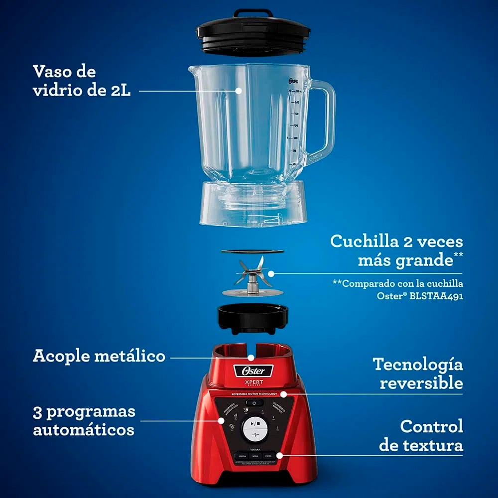 LICUADORA OSTER BLST3B-RPG-053 XPERT SERIES BLST3BRPG CON CONTROL TEXTURA - 3