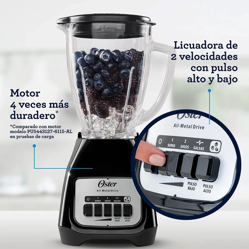 LICUADORA OSTER BLSTKAG-BPB-053 BLSTKAGBPB VASO VIDRIO NEGRO - 2