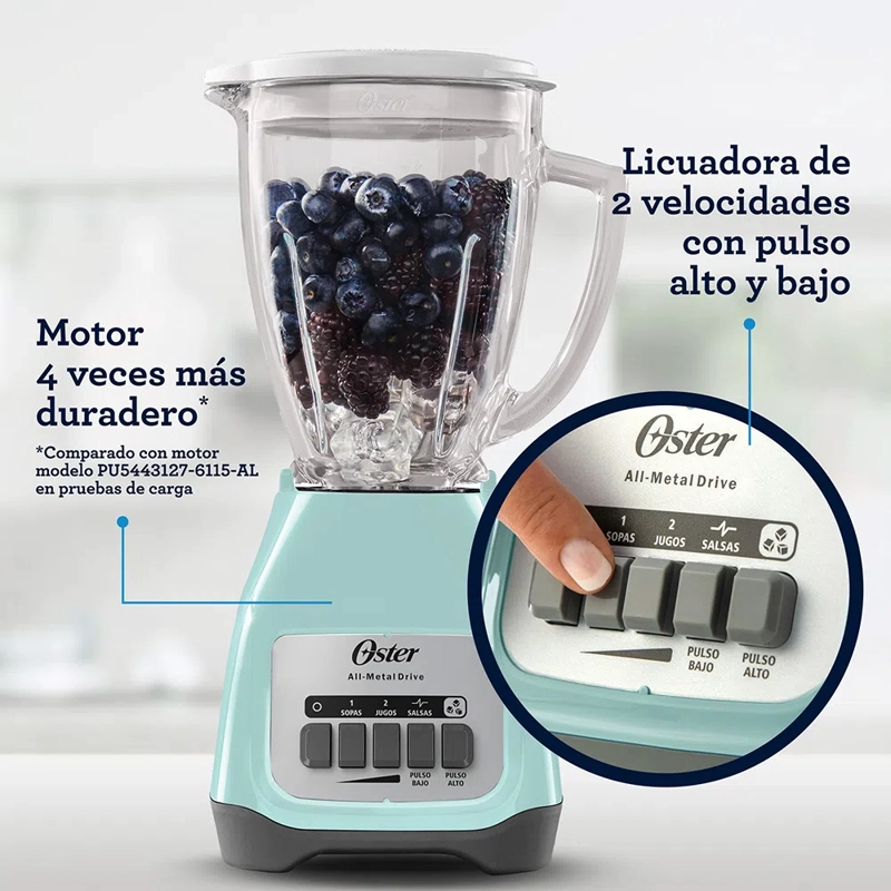 LICUADORA OSTER BLSTKAG-VPB-053 BLSTKAGVPB 2 VELOCIDADES MAS PULSO - 4