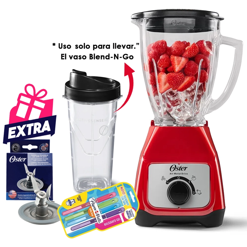 LICUADORA OSTER VASO DE VIDRIO Y CONTROL DE PERILLA BLSTKAGRRD - 1