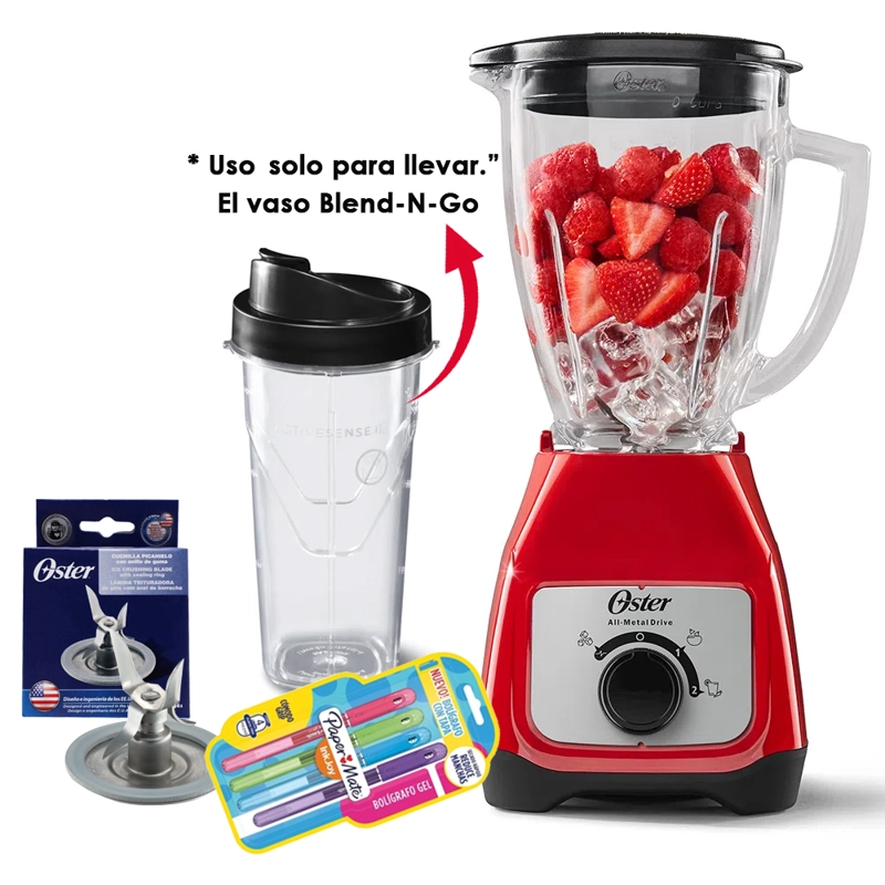 LICUADORA OSTER VASO DE VIDRIO Y CONTROL DE PERILLA BLSTKAGRRD - 2