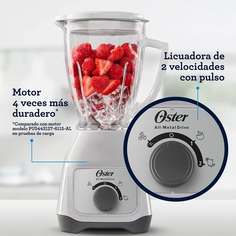 LICUADORA OSTER BLSTKAGWRD VASO DE VIDRIO BLANCO - 3