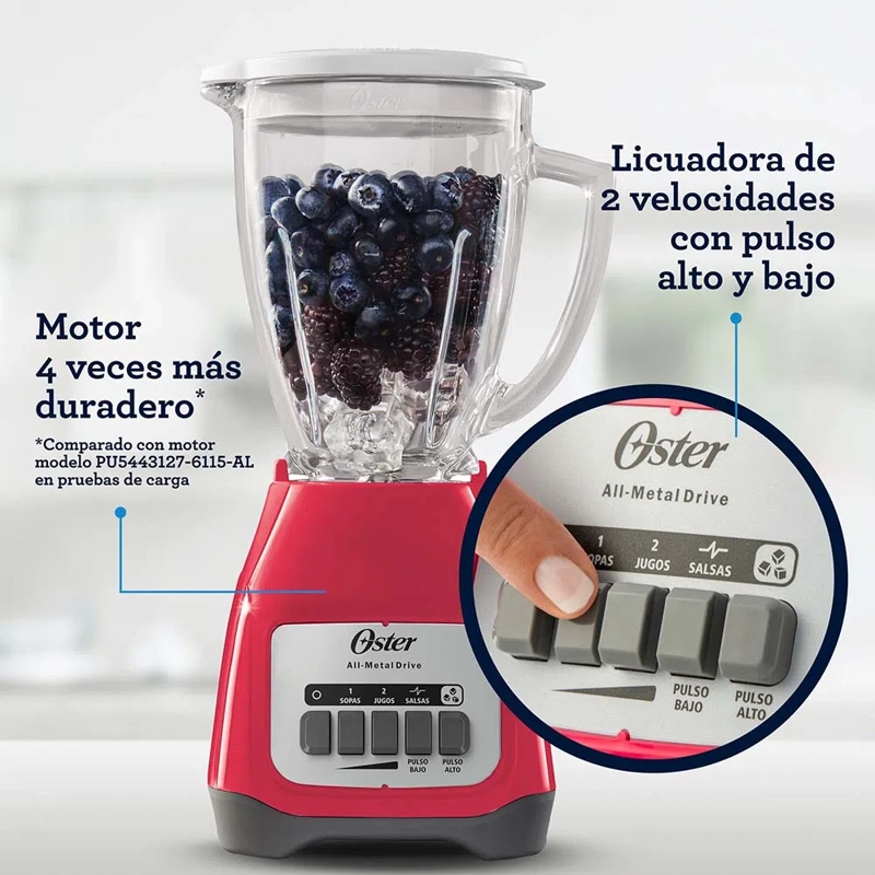 LICUADORA OSTER BLSTKAGMPB 2 VELOCIDADES ROSADA - 4