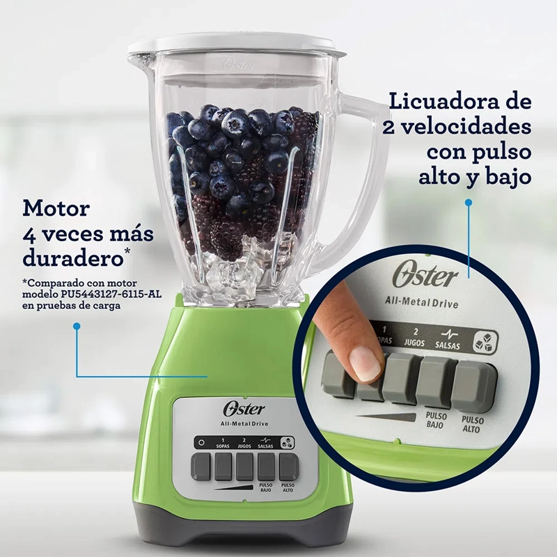 LICUADORA OSTER BLSTKAGKPB 2 VELOCIDADES VERDE LIMA - 4
