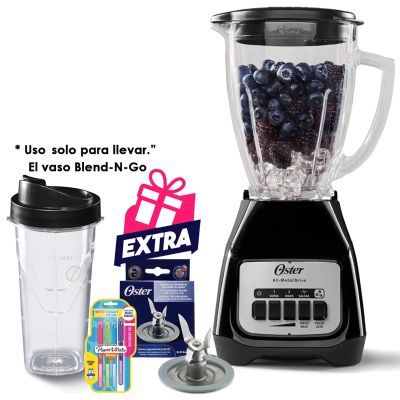 LICUADORA OSTER BLSTKAG-BPB  NEGRO MAS VASO BLEND-N-GO DE TRITAN MAS CUCHILLA 4 ASPAS - 2
