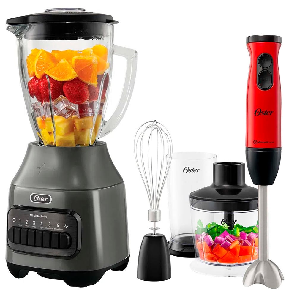 COMBO LICUADORA OSTER BLSTPEG-GPB 1.5 LITROS + BATIDORA DE INMERSIÓN FPSTHB460A - 1