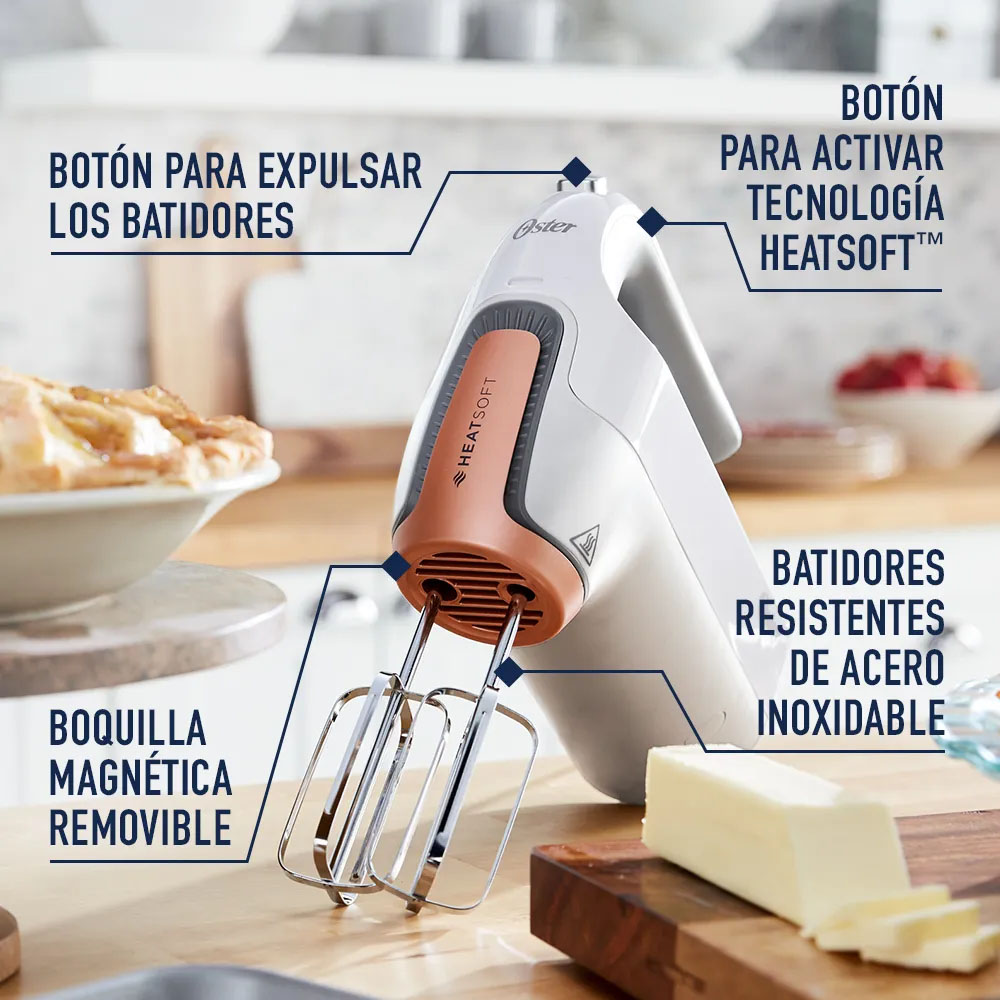 COMBO OSTER LICUADORA BLSTPEG-GPB  VASO DE VIDRIO + BATIDORA DE MANO TECNOLOGÍA HEATSOFT FPSTHMAMR - 4