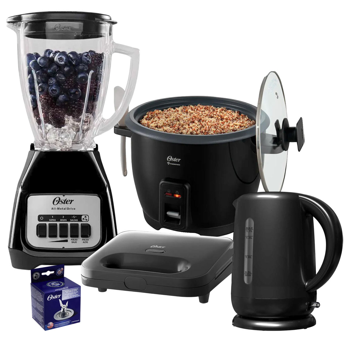 KIT OSTER LICUADORA+ARROCERA+HERVIDOR+ SANDWICHERA - 2