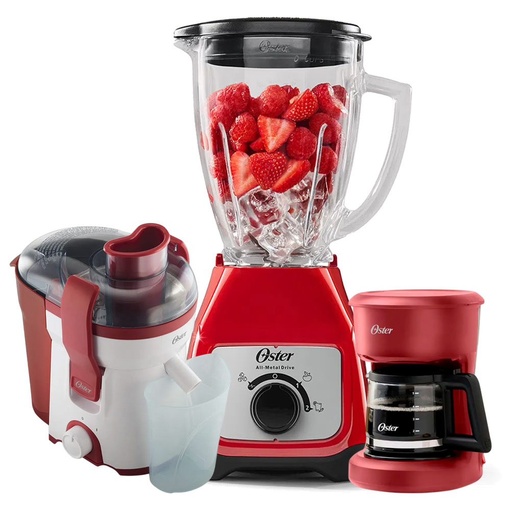 COMBO OSTER LICUADORA BLSTKAG-RRD + CAFETERA 5 TZ + EXTRACTOR DE JUGOS - 1