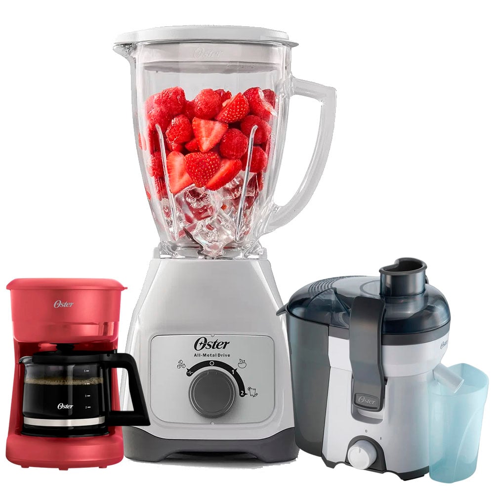 TRICOMBO OSTER LICUADORA BLSTKAG-WRD + CAFETERA CON FILTRO + EXTRACTOR - 1