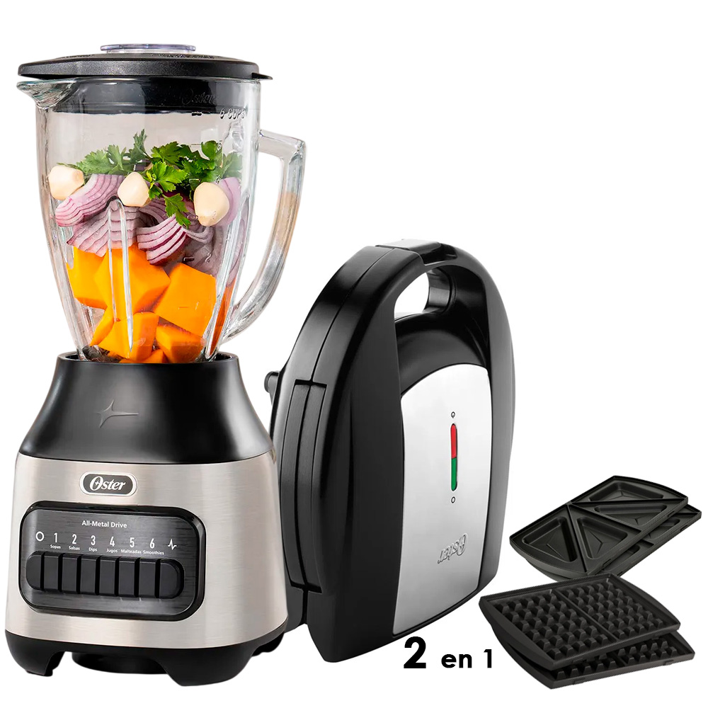 COMBO LICUADORA OSTER 1.5 LT. BLSTPEG-NPB + SANDWICHERA CKSTSM3892 - 1