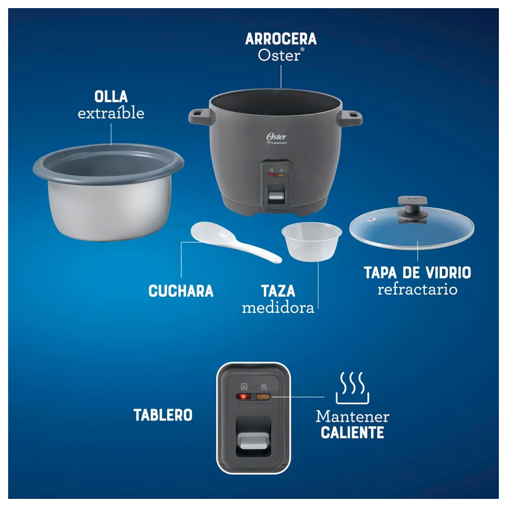 COMBO OSTER LICUADORA 1.5 LITROS BLSTPEG-NPB + OLLA ARROCERA DE 1.8 L CKSTRCB10DFSKE - 9