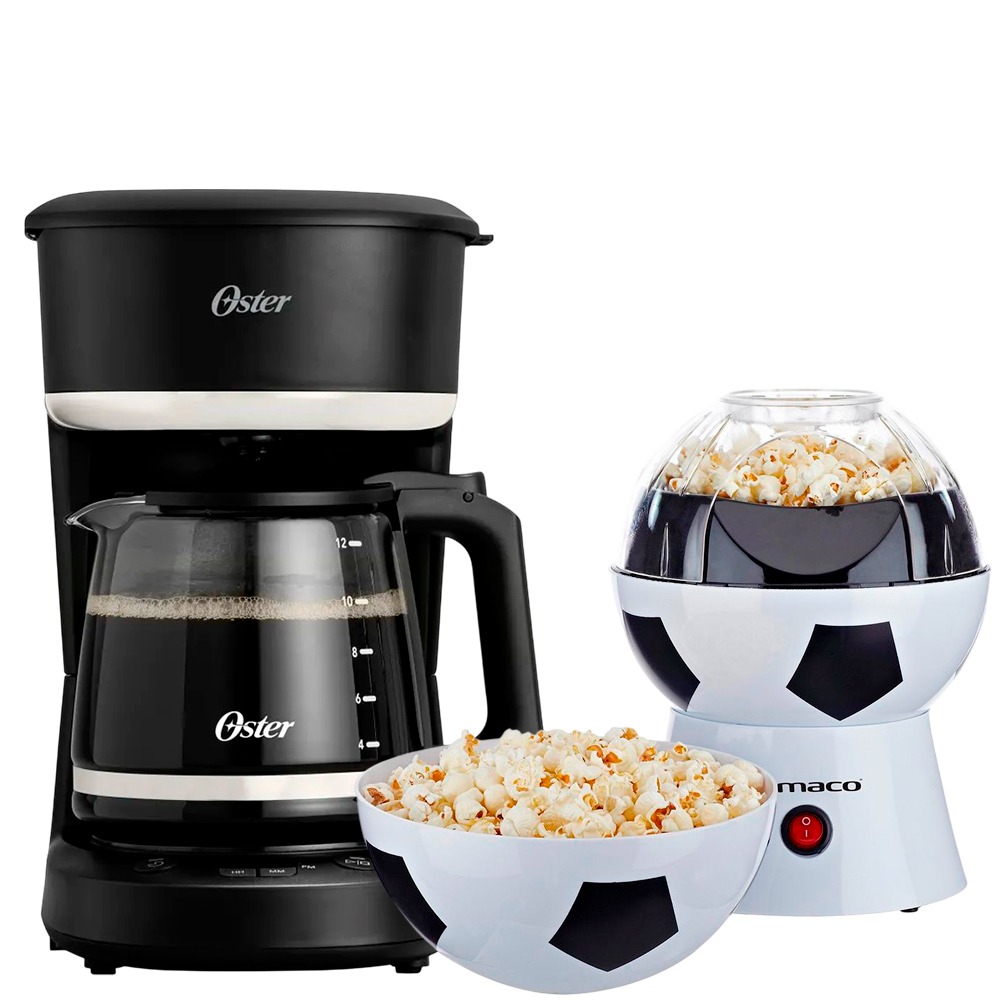 CAFETERA OSTER PROGRAMABLE DE 12 TZA BVSTDCP121B + MÁQUINA DE POP CORN IMACO - 1