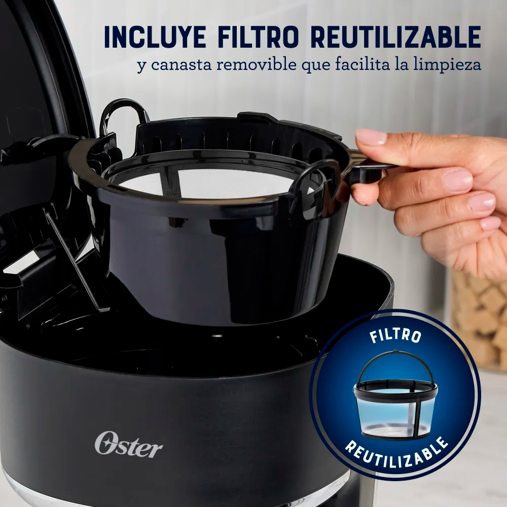 CAFETERA OSTER PROGRAMABLE DE 12 TZA BVSTDCP121B + MÁQUINA DE POP CORN IMACO - 4