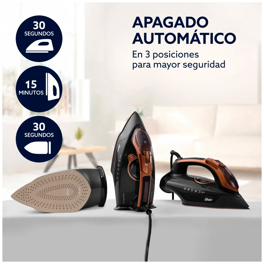 PLANCHA DE VAPOR OSTER GCSTPX9200 DIGITAL SUELA XL FUNCIÓN ECO - 4