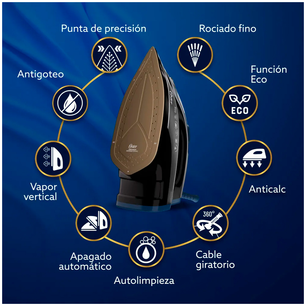 PLANCHA DE VAPOR OSTER GCSTDPD8201 DIGITAL DIAMOND CON FUNCIÓN ECO - 7