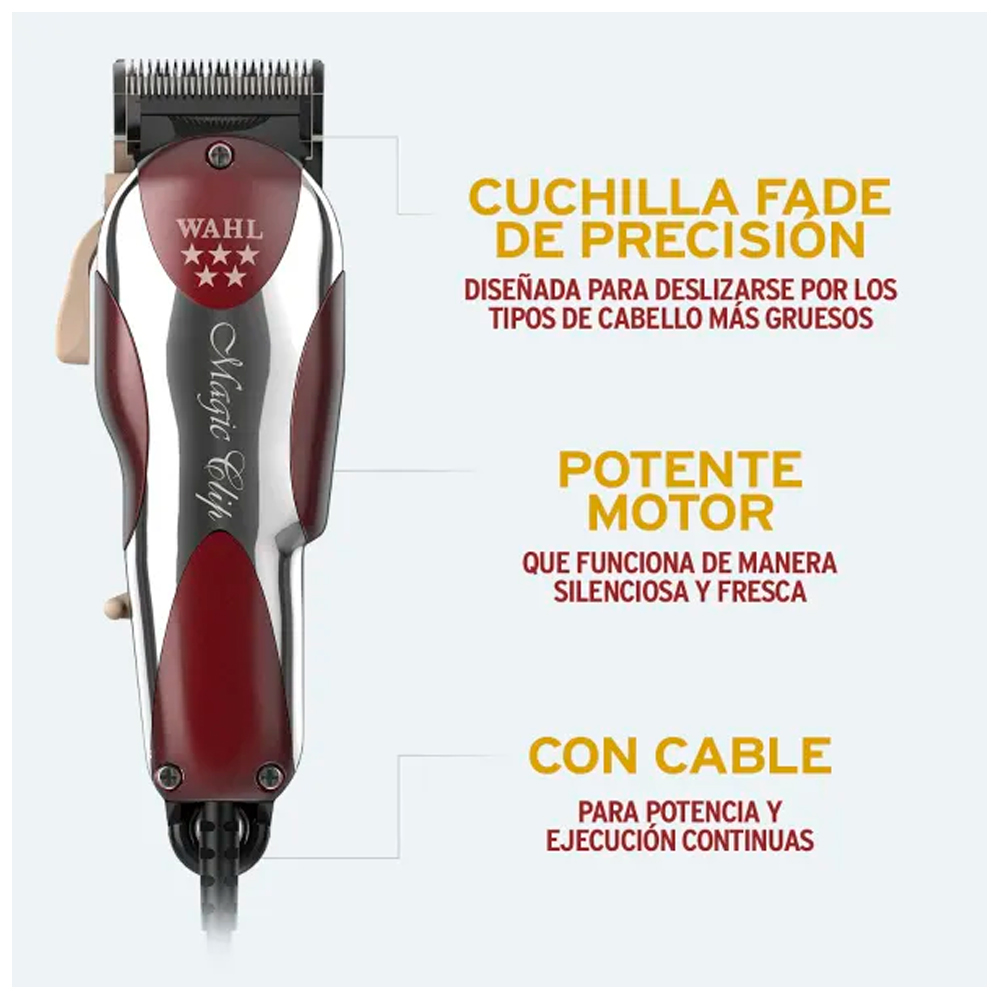MAQUINA CORTADORA WAHL PROFESIONAL MAGIC CLIP CON CABLE 8451-318 - 5