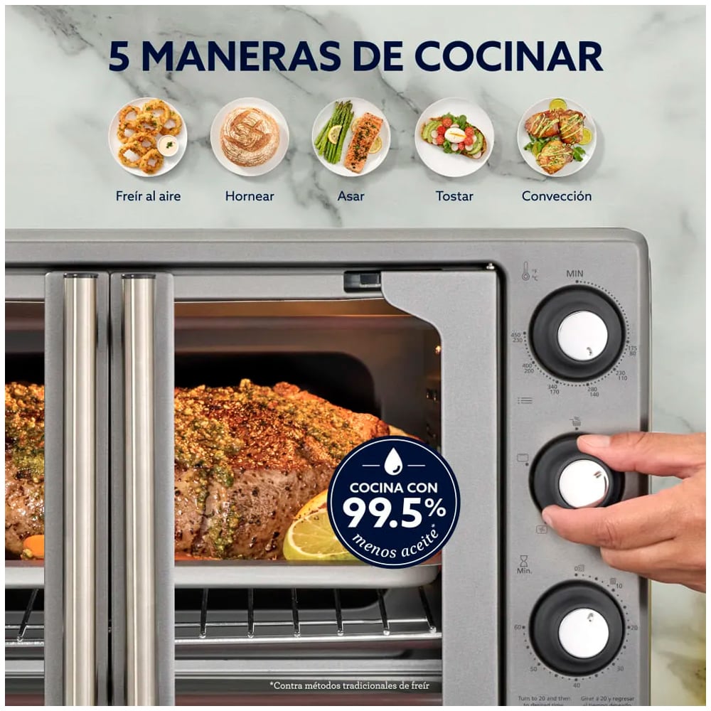 HORNO ELECTRICO DE 25L CON FREIDORA DE AIRE TSSTTV25FDMAFNS OSTER PUERTA FRANCESA - 2