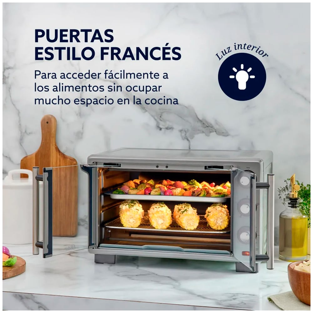 HORNO ELECTRICO DE 25L CON FREIDORA DE AIRE TSSTTV25FDMAFNS OSTER PUERTA FRANCESA - 3