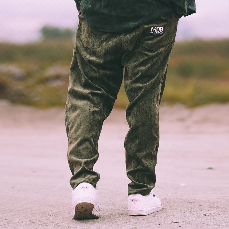 PANTALÓN ALGODÓN HOMBRE VERDE CORDUROY MDB - 1