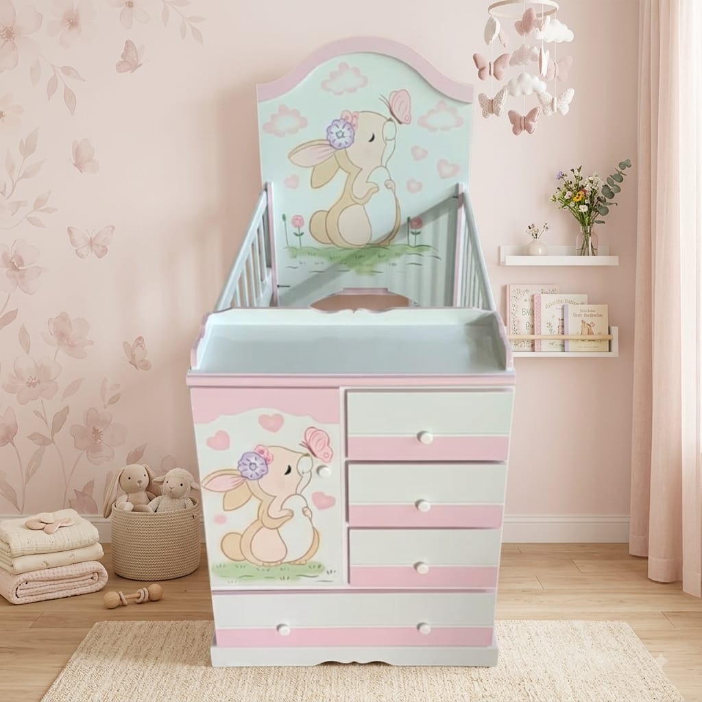 CUNA MULTICUNA BEBE PERSONALIZADO ROSADO - 2