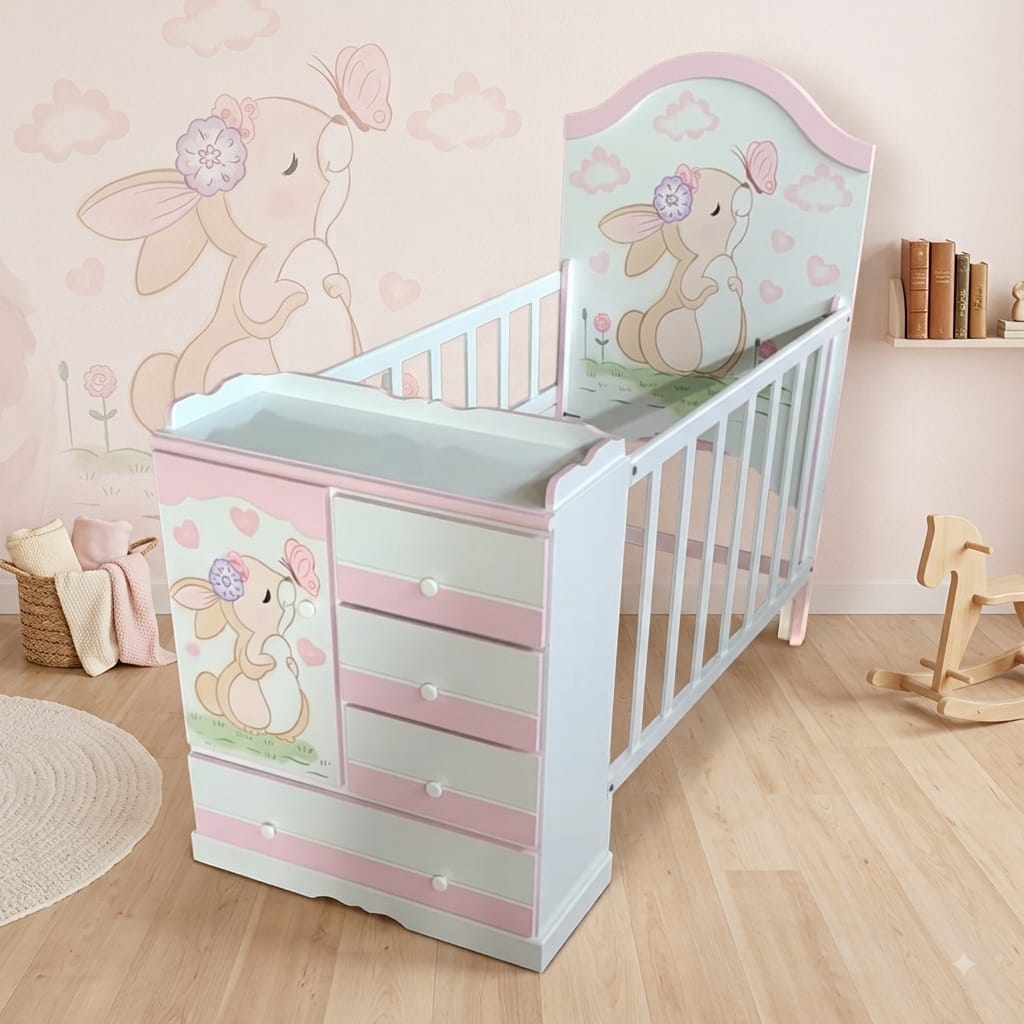 CUNA MULTICUNA BEBE PERSONALIZADO ROSADO - 3