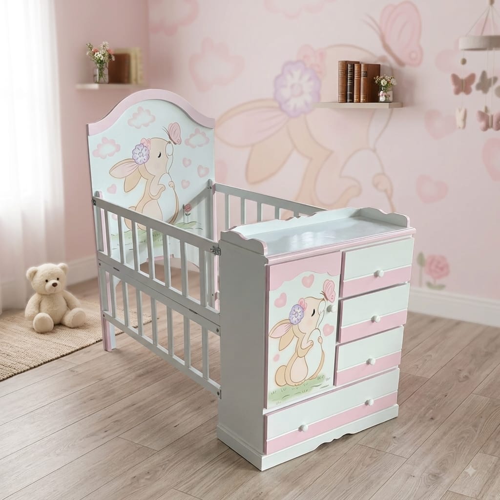 CUNA MULTICUNA BEBE PERSONALIZADO ROSADO - 4