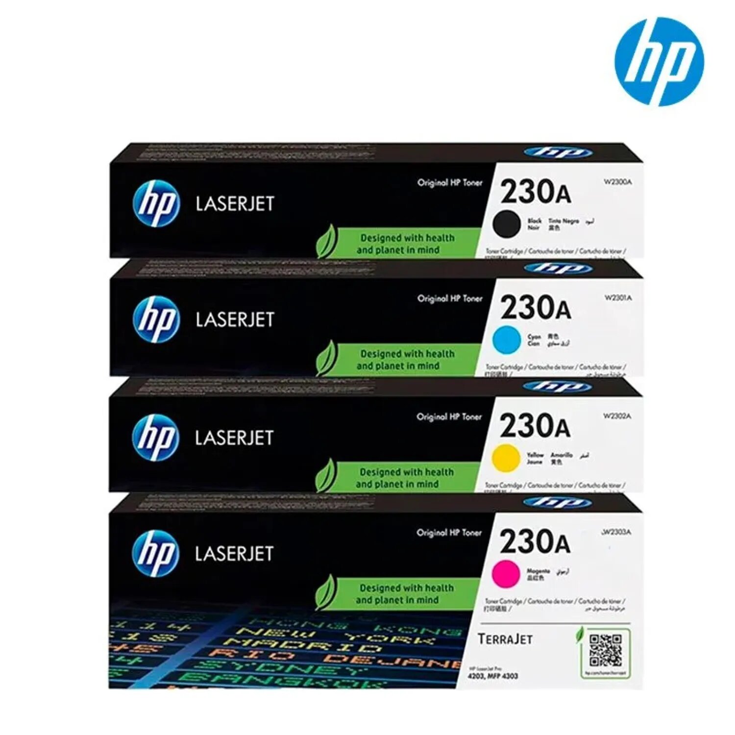 KIT DE TÓNER HP 230A 4 COLORES MAGENTA YELLOW CYAN BLACK - 1