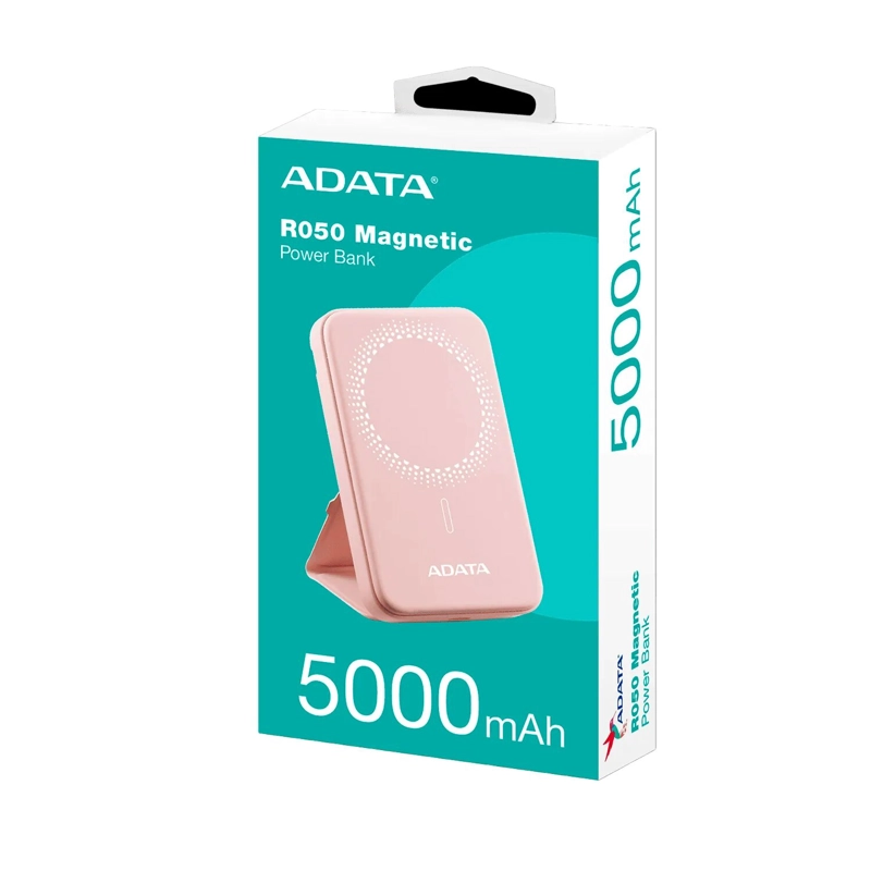BATERÍA EXTERNA PORTÁTIL ADATA PR050 5000 MAH MAGNÉTICA ROSA - 1