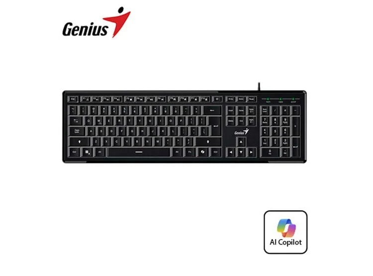 TECLADO GENIUS SLIMSTAR 820 AI COPILOT RETROILUMINADO USB SP BLACK - 1