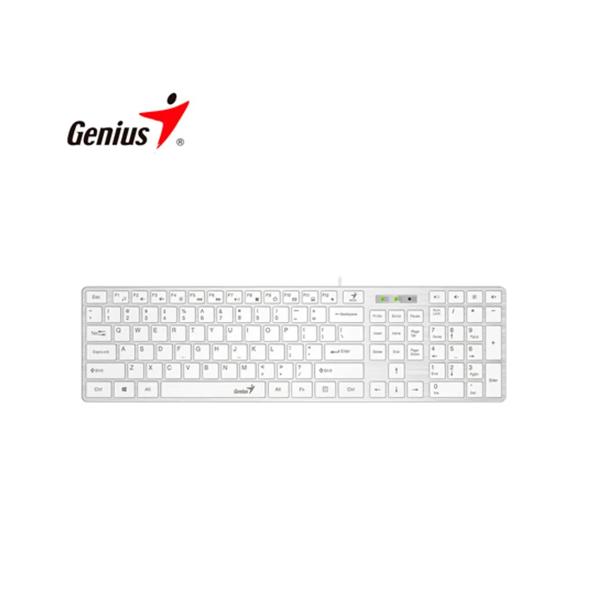 TECLADO GENIUS SMART SLIMSTAR 126 AI COPILOT USB MULTIMEDIA SP WHITE - 1