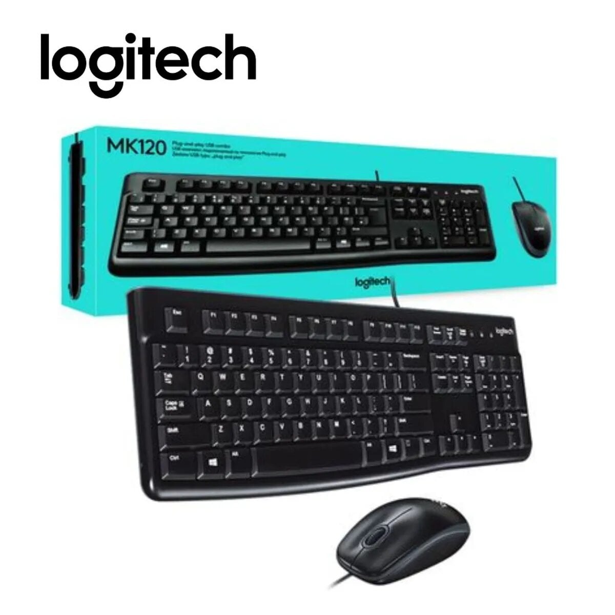 TECLADO LOGITECH + MOUSE MK120 USB SP BLACK - 1