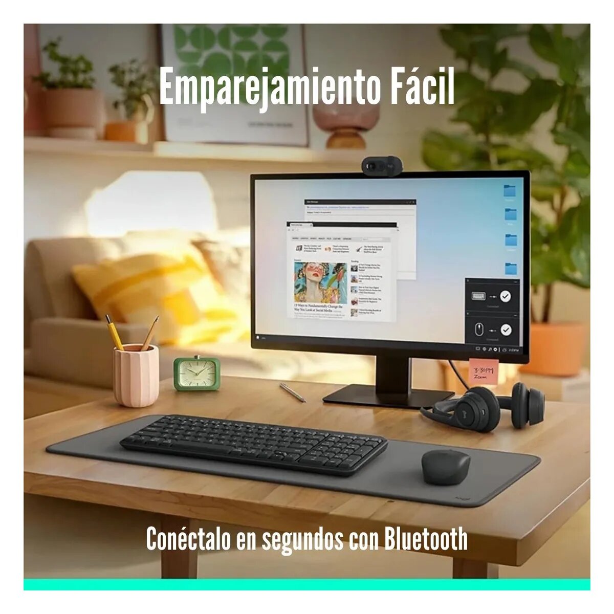 TECLADO LOGITECH + MOUSE MK250 BLUETOOTH SP BLACK - 2