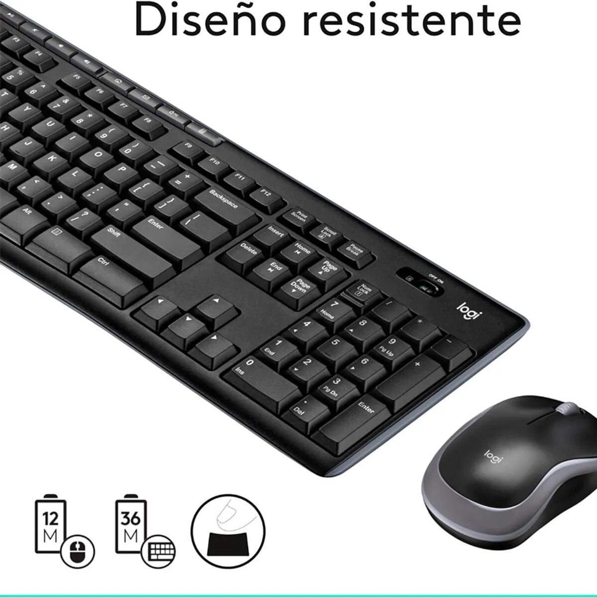 TECLADO LOGITECH + MOUSE MK270 WIRELESS USB BLACK - 2
