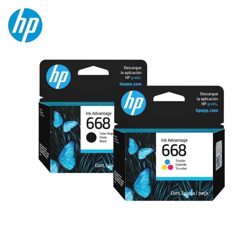 KIT TINTA HP 668 NEGRO Y TRICOLOR PARA DJ 2975 / 4375 - 1