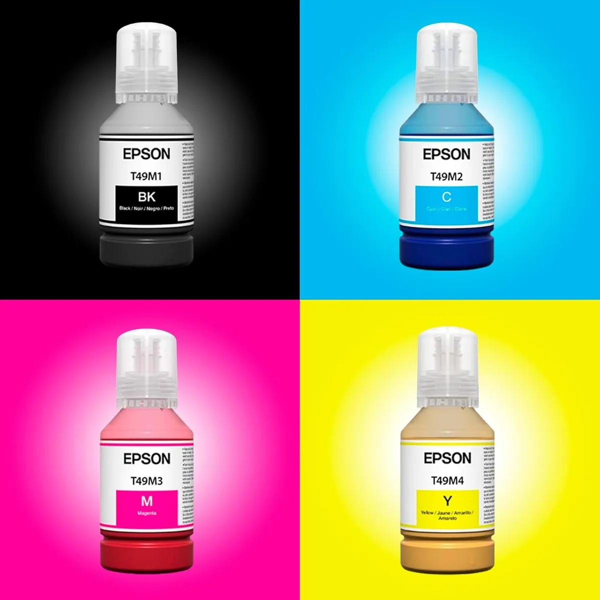 PACK DE TINTA EPSON T49M1 T49M2 T49M3 T49M4 B - C - Y - M - 3