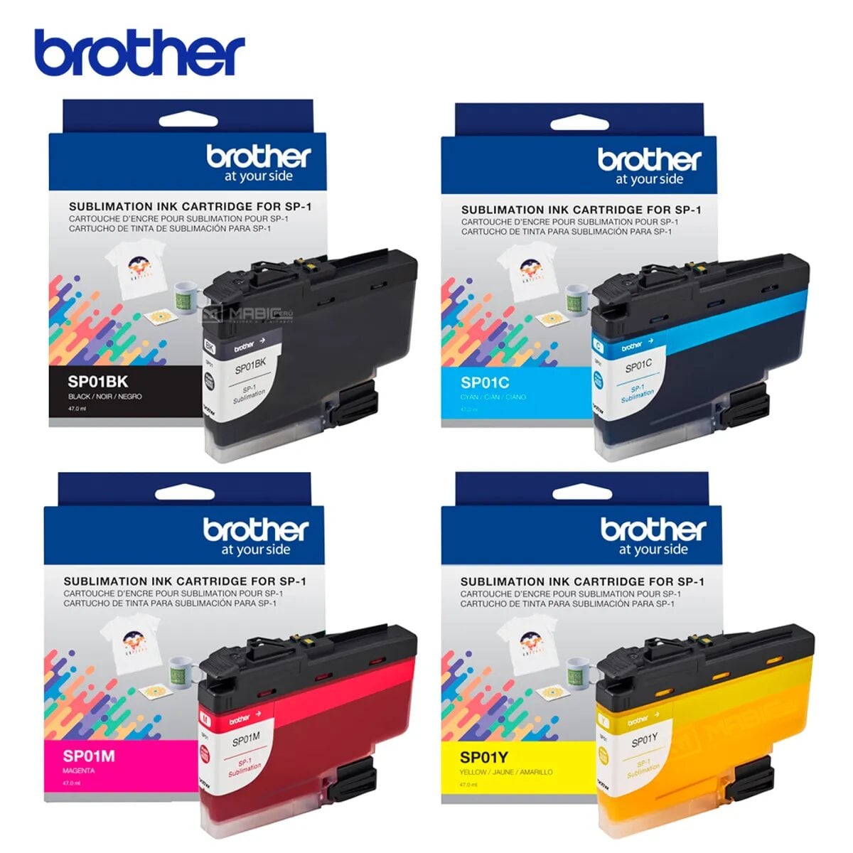 KIT 4 TINTA BROTHER SP01 SUBLIMACIÓN SP1  47ML - 1