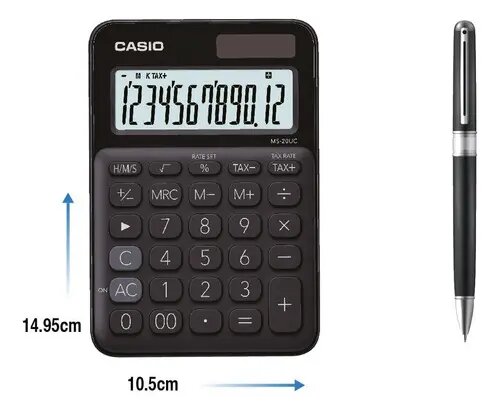 CALCULADORA CASIO 12 DÍGITOS MS-20UC-BK NEGRO - 5