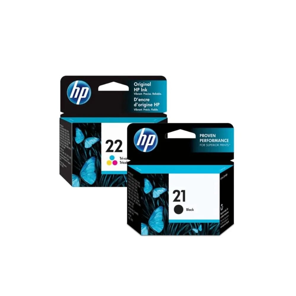 KIT TINTA HP 21, 22 NEGRO, TRICOLOR - 1