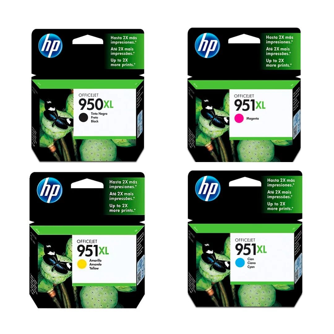 KIT DE TINTA HP 950XL 951XL CYAN MAGENTA AMARILLO NEGRO - 1