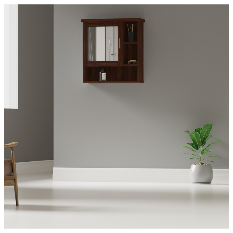 ORGANIZADOR DE BAÑO CON ESPEJO - MED BROWN - 1